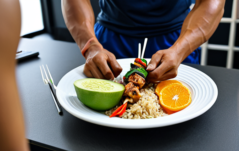 Individualized Nutrition Plan**

A determined Thai Muay Thai fighter, fully clothed in training gear, consults with a nutritionist in a bright, modern office. The nutritionist points to a personalized meal plan featuring local Thai ingredients like grilled chicken skewers (gai yang), brown rice, and tropical fruits. Focus on the athlete's focused expression and the detailed meal plan. "Safe for work", "appropriate content", "fully clothed", "professional", "perfect anatomy", "natural proportions", high-quality image.

**