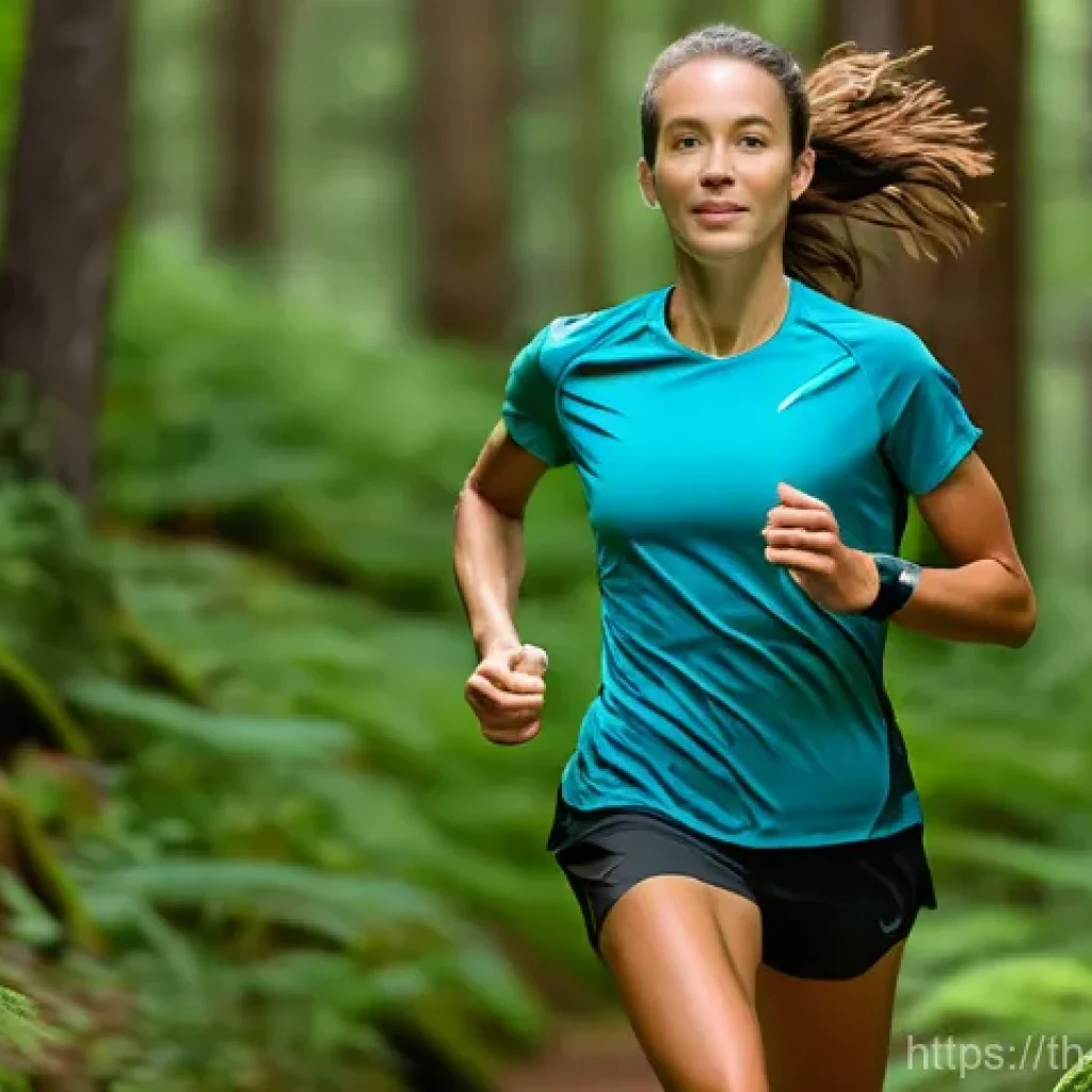 운동선수의 식단에서의 철분 섭취의 중요성 - **Prompt:** A dynamic, full-body shot of a fit female endurance runner in her late 20s, with a healt...